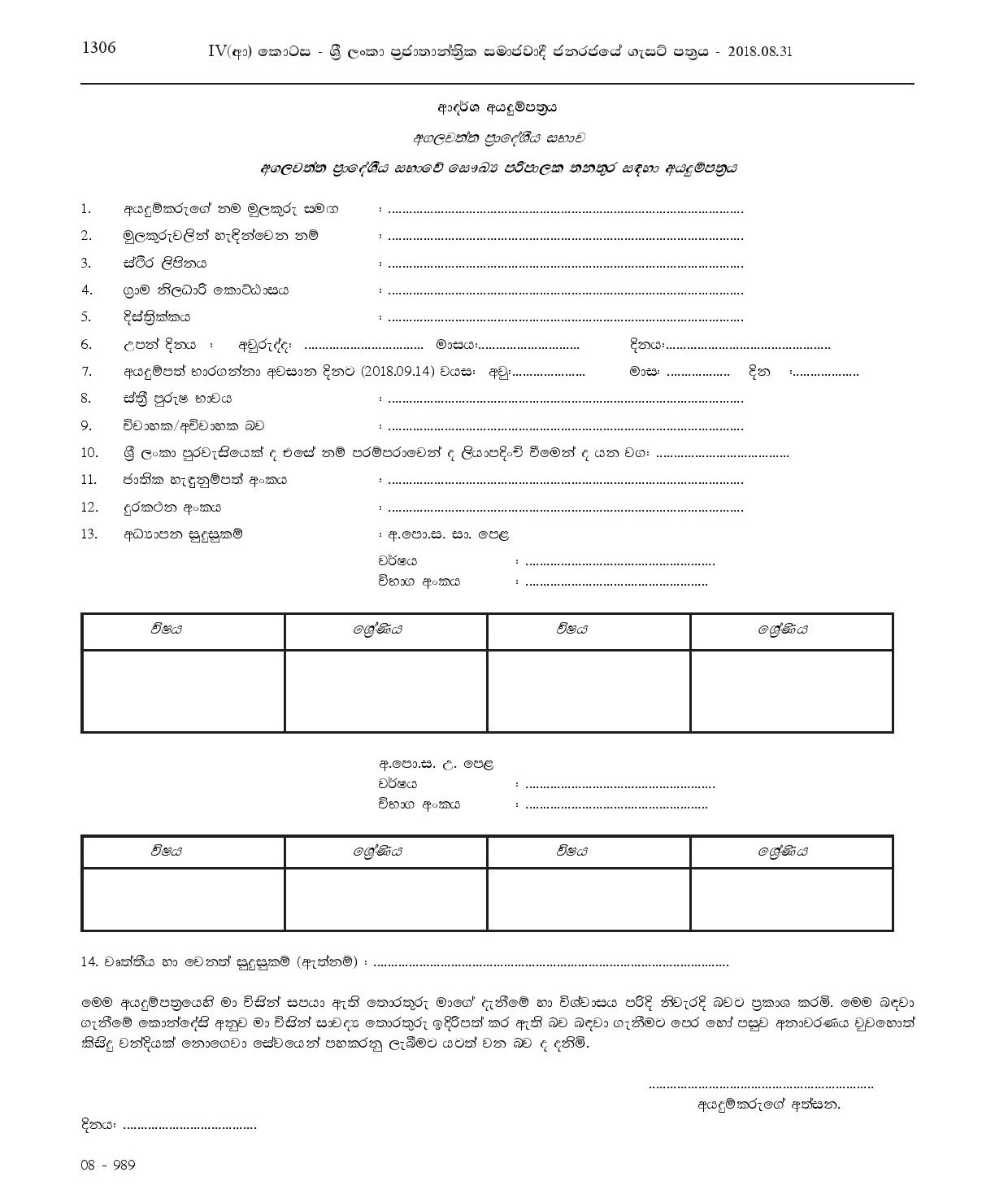 Health Supervisor - Agalawatta Pradeshiya Sabha